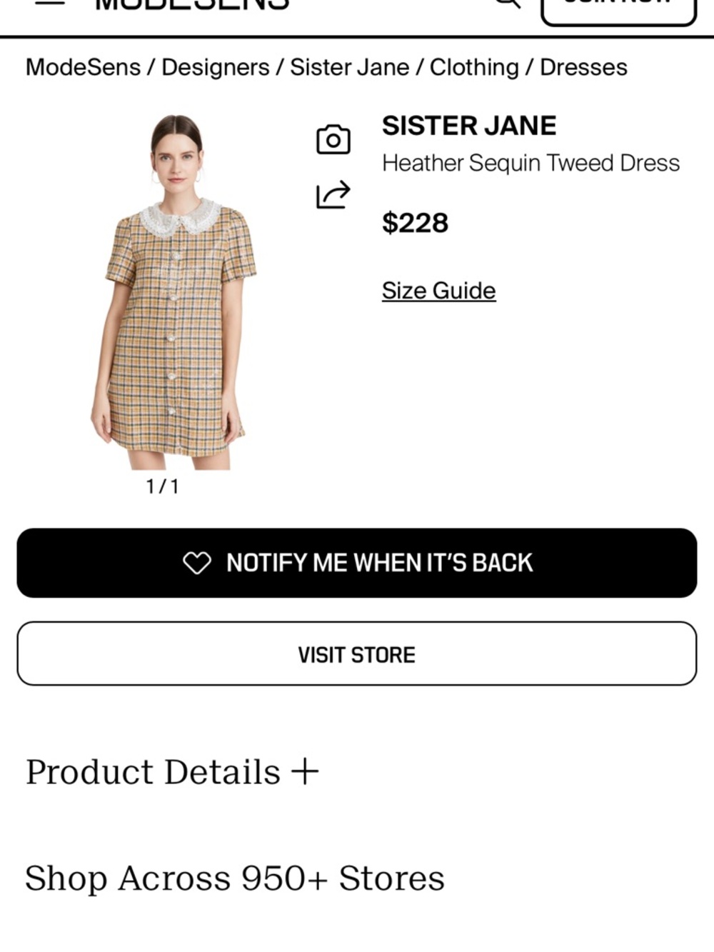 Sister Jane Heather Sequin Tweed dress - Picture 2 of 4